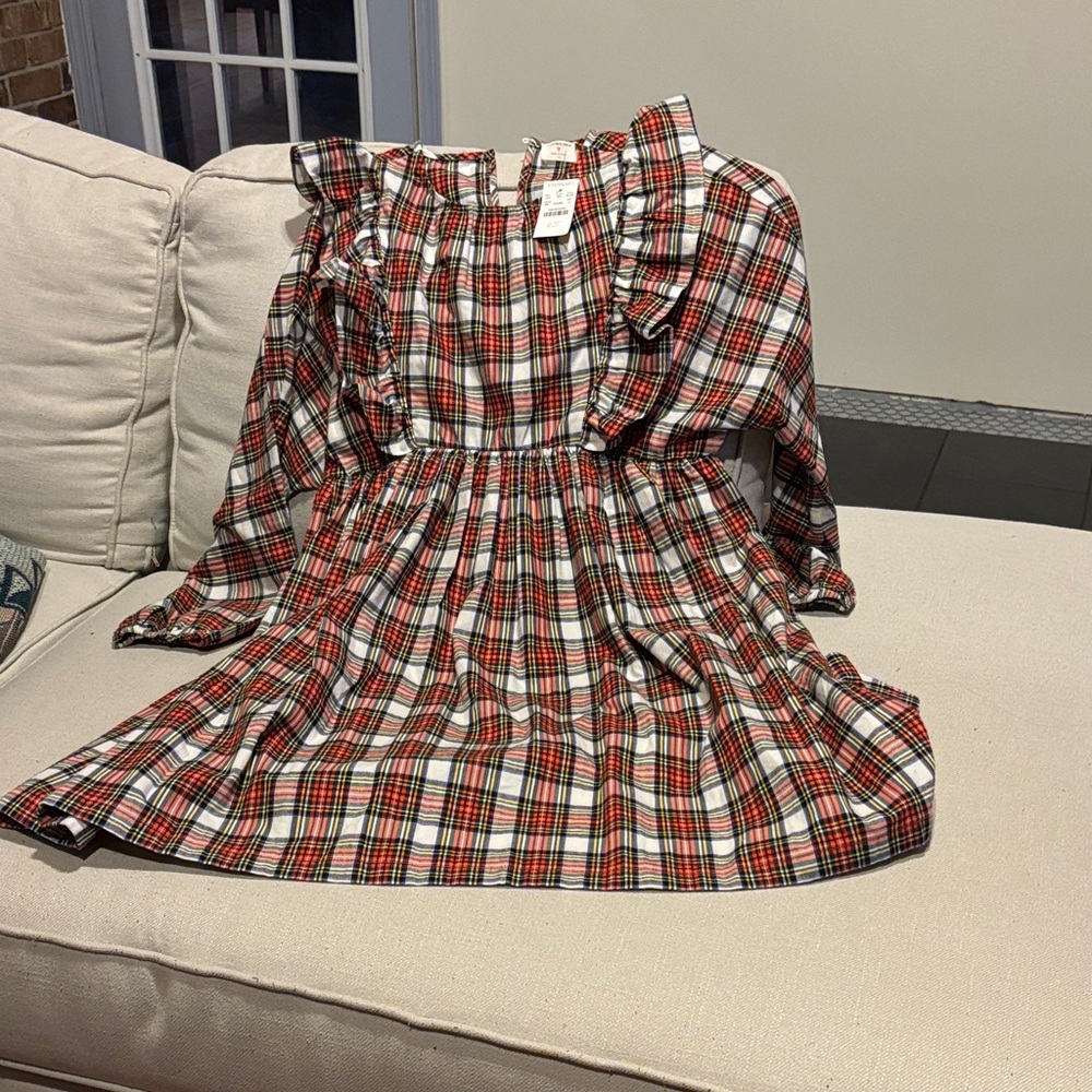 Crewcuts Red and White Holiday Plaid Dress